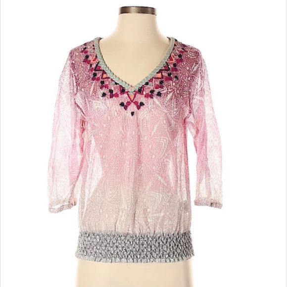Akemi and Kin for Anthropologie 3/4 sleeve shirt - Picture 1 of 3